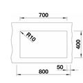 Blanco Subline 700 U In Fino Granitový dřez bez odkapu, 73x46cm, černá, spodní montáž, 526001 - galerie #3