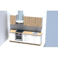 Kuchyně EBS Next 2,4 m bílá/dub arlington