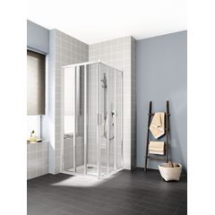 Kermi Cada XS Rohové sprchové dveře 75 cm, 3-dílné, pravé, bílá CKE3R075202PK
