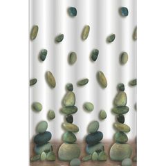 Aqualine Sprchový závěs 180 x 200 cm, polyester, vzor s kameny 23031