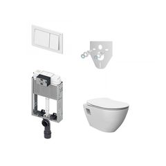 Tece Set modulu pro zazdění, bílé tlačítko, WC závěsné Rimless a sedátko