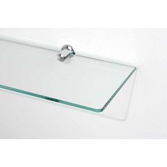Amirro Shelf Glass Skleněná polička s úchyty, 49,8x12 cm, 100-142