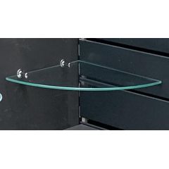 Amirro Shelf Glass Skleněná polička rohová s úchyty, 25 cm, 100-180