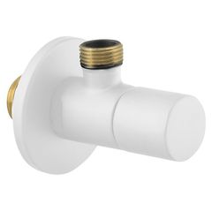 Sapho Rohový ventil s rozetou, kulatý, 1/2x3/8, bílá mat SL014