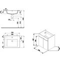 Jika Cube Skříňka s umyvadlem 55 cm, bílá lesk H4536111763001 - galerie #1