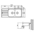 Franke Spark SKX 621 Nerezový dvoudřez s odkapem oboustranné provedení, 116x50cm, 101.0504.083 - galerie #1