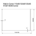 Ravak Sprchový kout Walk In Transparent černá Corner-110/80 GW1CD4300Z1 - galerie #1