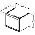 Ideal Standard Connect Air Skříňka pod umyvadlo Cube 55 cm, 48x40,9x40 cm, lesklá světlá šedá E0844EQ - galerie #3
