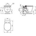Ideal Standard Connect Závěsné WC 54 cm, s Aquablade, Ideal Plus bílá E0479MA - galerie #1