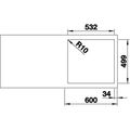 Blanco Subline 500 IF/A SteelFrame InFino Granitový dřez bez odkapu s nereozvým rámečekm, 54,3 x 51 cm, 524114 - galerie #5