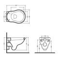 Kerasan Retro WC závěsná mísa 38x52 cm, bílá 101501 - galerie #1