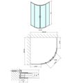 Polysan Easy Line Čtvrtkruhový sprchový kout 90x90cm, L/R, sklo brick, EL2638 - galerie #1