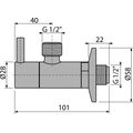 Alcadrain Rohový ventil s filtrem 1/2x1/2, bronz-antic ARV003-ANTIC - galerie #1
