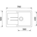 Sinks Amanda 780 Granitový dřez s odkapem oboustranné provedení, 78x50cm, titanium, TLAM78050072 - galerie #1