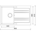 Sinks Grande 800 Granitový dřez s odkapem oboustranné provedení, 80x51cm, metalblack, SIGGR80051074 - galerie #1