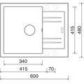 Sinks Linea 600 N Granitový dřez s odkapem oboustranné provedení, 60x48cm, granblack, SIGLI600480N30 - galerie #1