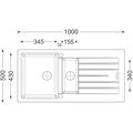 Sinks Perfecto 1000.1 Granitový dřez s vaničkou a s odkapem oboustranné provedení, 100x50cm, metalblack, ACRPE100500174 - galerie #1