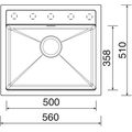 Sinks Solo 560 Granitový dřez bez odkapu, 56x51cm, granblack, ACRSO56051030 - galerie #1