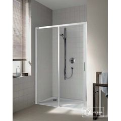 Kermi Cada XS Sprchové bezbariérové dveře 110 cm, 2-dílné, levé, bílá CKD2L110202PK