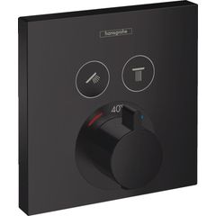 Hansgrohe ShowerSelect Termostat pod omítku pro 2 spotřebiče, matná černá 15763670