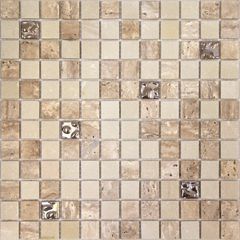 EBS Travert mozaika 31,6x31,6 botticino drop