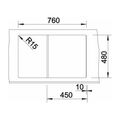 Blanco Zia 45 S Granitový dřez s odkapem oboustranné provedení, 78x50cm, bílá, 514726 - galerie #3