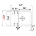 Franke Malta BSG 611-62 Granitový dřez s odkapem oboustranné provedení, 62x43,5cm, bíla led, 114.0440.889 - galerie #1