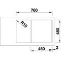 Blanco Sona 45 S Granitový dřez s odkapem oboustranné provedení, 78x50cm, šedá skála, 519663 - galerie #3