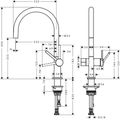 Hansgrohe Talis M54 Dřezová baterie, stojánková,uzavírací ventil pro spotřebiče, chrom 72805000 - galerie #2