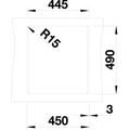 Blanco Dalago 45 Granitový dřez bez odkapu s excentrickým ovládáním, 45,5x51cm, černá, 525869 - galerie #6