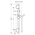 Hansgrohe Unica S Puro Sprchová tyč 90 cm s hadicí, bílá mat 28631700 - galerie #3