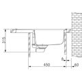 Franke Maris MRG 611-62 Granitový dřez s odkapem oboustranné provedení, 62x50cm, pískový melír, 114.0284.760 - galerie #2