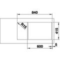Blanco Favum XL 6 S Granitový dřez s odkapem oboustranné provedení, 86x43,5cm, káva, 524238 - galerie #2