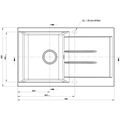 EBS Klasic 780 Granitový dřez s odkapem oboustranné provedení, 78x48 cm, bílý - galerie #1