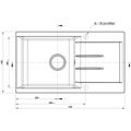 EBS Standard 780 Granitový dřez s odkapem oboustranné provedení, 78x44 cm, bílá - galerie #1