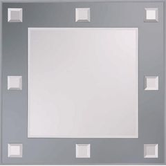 Amirro Mondo Zrcadlo 60 x 60 cm se šedým podkladem a fazetkami, 711-478