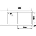 Blanco Lemis XL 6 S-IF Nerezový dřez s odkapem oboustranné provedení, 100x50cm, 523034 - galerie #3