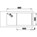 Blanco Sona XL 6 S Granitový dřez s odkapem oboustranné provedení, 100x50cm, antracit 519689 - galerie #3