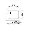 Blanco Subline 500 U Granitový dřez bez odkapu, 53x46cm, černá, spodní montáž, 525995 - galerie #2