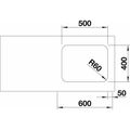 Blanco Supra 500 U Nerezový dřez bez odkapu, 53x43cm, spodní montáž, 518205 - galerie #2