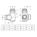 PMH COMBI-RC-EK Termostatický ventil úhlový pro kombinované zapojení, pravé, chrom - galerie #3