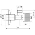 Novaservis Rohový ventil bez filtru 1/2"x 1/2" CF3003/15 - galerie #1