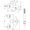Ideal Standard Ceraline Vanový set baterie s ruční sprchou, černá mat BC270XG - galerie #2