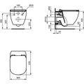 Ideal Standard Tesi WC závěsné se sedátkem SoftClose a AquaBlade, černá mat T3546V3 - galerie #5