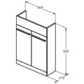 Ideal Standard i.Life S Stojící skříňka pod desku 60 cm, šedý křemen matný T5298NG - galerie #4