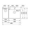 Franke Box Center BWX 220/620-54-27/7 Nerezový dřez s vaničkou a s příslušenstvím bez odkapu,  86x51cm, 127.0538.260 - galerie #3