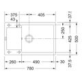 Franke Maris MRG611-78BB Granitový dřez s odkapem oboustranné provedení, 78x50cm, černá mat, 114.0637.575 - galerie #2