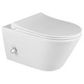 Sapho Avva Závěsné WC Rimless s bidetovou sprškou a integrovanou baterií, bílá 100315 - galerie #1
