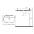 Isvea Infinity Oval Keramické umyvadlo na desku, 60x40 cm, bílá mat 10NF65060-2K - galerie #3