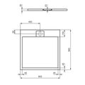 Ideal Standard i.Life Sprchová vanička litá 90 x 90 cm, úhlově černá T5227FV - galerie #5